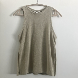 NWT H&M Sleeveless knit layering top oatmeal color size XS
