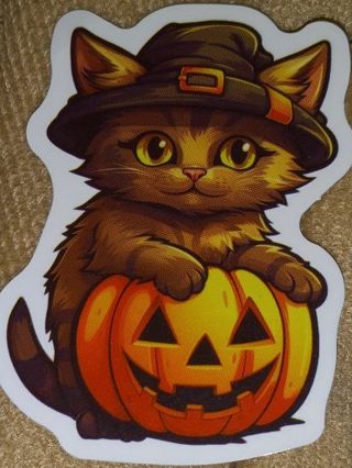 Cat Cute one nice small vinyl sticker no refunds regular mail only Very nice quality!