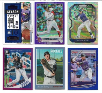 6-Card Trevor Story Parallel Lot - See List - Rockies / Red Sox