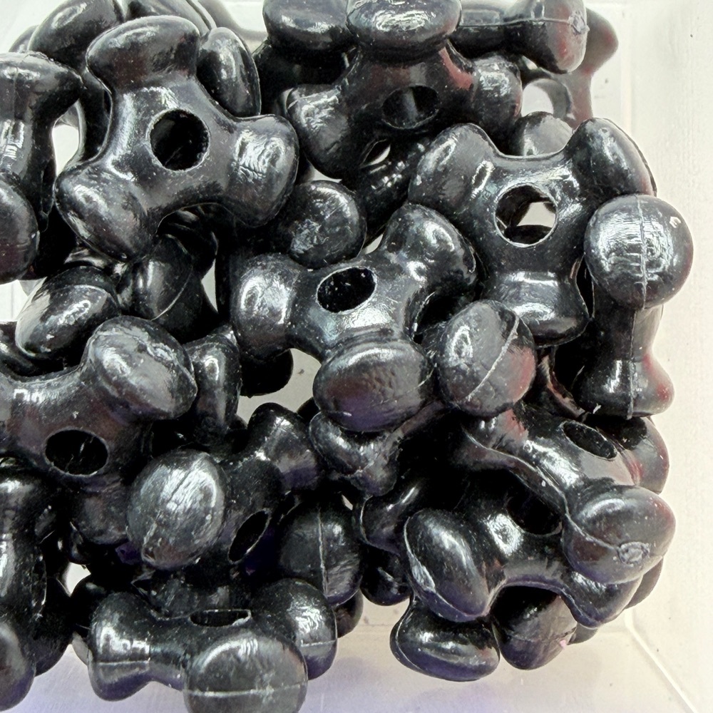 Free: Black Three Sided 9mm Tri Beads