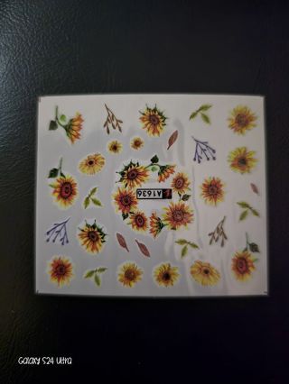 Sunflower nail decals #11