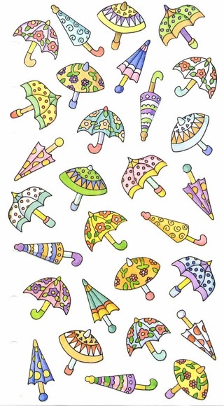 Colorful Umbrella Stickers