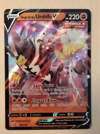 Single strike urshifu v 085/163 rare holo nm pokemon