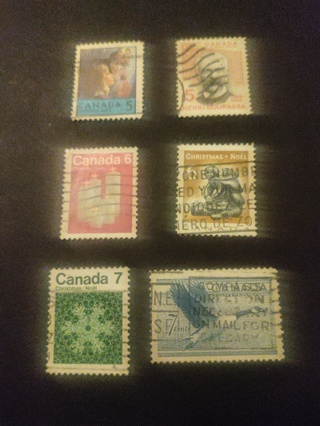 (Six) CANADA STAMPS used/cancelled