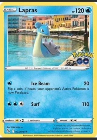 NM Rare Holo Lapras Pokemon Go Pokemon card TCG SWSH