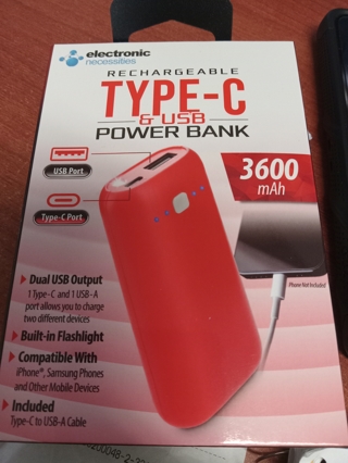 Rechargeable tyoe c power bank 