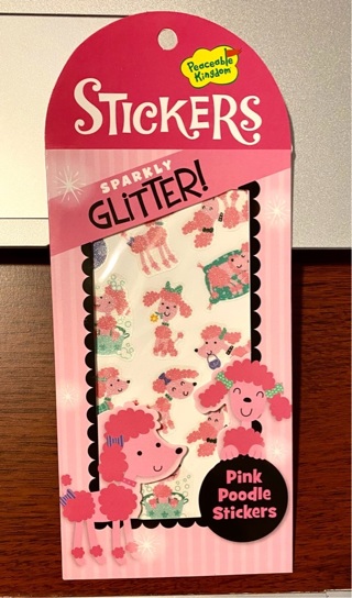 NIP, Pink Poodle Stickers (Sparkly Glitter)