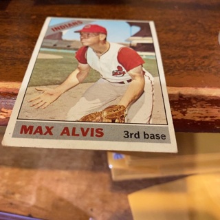 1966 topps max alvis baseball card 