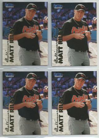 Lot of (4) 1999 Fleer Tradition Update Matt Riley #U-129 Orioles