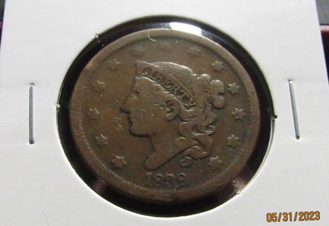 ★★ 1838 CORONET LARGE CENT ★★ **185 YEAR OLD CIRCULATED COIN**