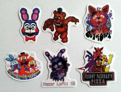 Six Scary Five Nights At Freddy's Vinyl Stickers #4