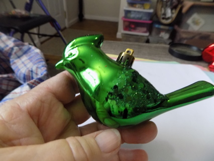 vintage green acrylic bird ornament 4 inch