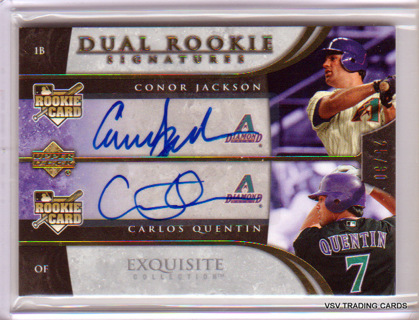 Conor Jackson, Carlos Quentin, 2004 UD DUEL ROOKIE SIGNATURES Baseball Card #64, 25/30