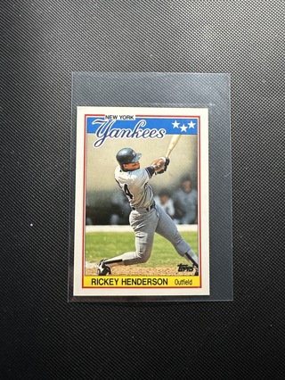 Rickey Henderson 1988 Topps UK Minis New York Yankees Baseball Card #31