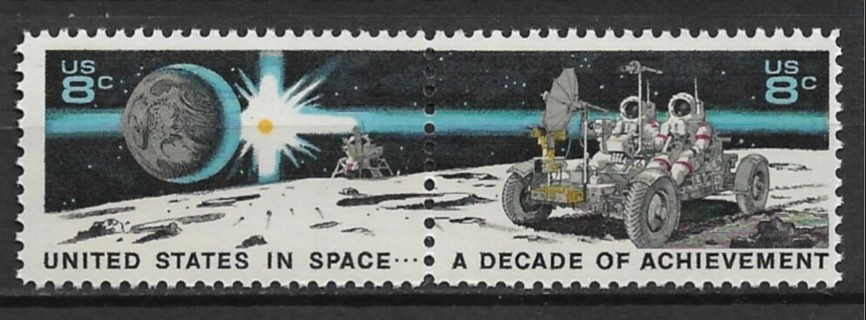 1971 USA Sc1434-5 Space Achievement MNH se-tenant of 2