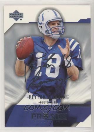 PEYTON MANNING 2004 UPPER DECK PRO SIGS FOOTBALL CARD W/COOL FACSIMILE AUTOGRAPH
