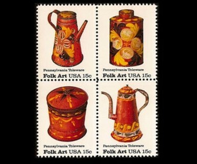 For Stamp Collector's: 1979 15c Pennsylvania Toleware Stamps set of 4