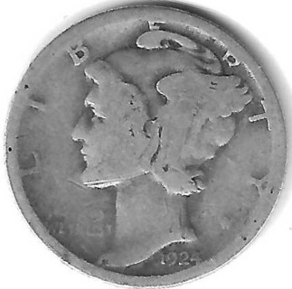 1924-D Mercury Dime 90% Silver U.S. 10 Cent Coin
