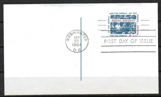 1964 ScUX51 Social Security Postal Card FDC