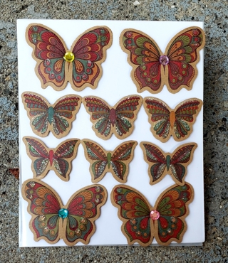 3 D BUTTERFLY RHINESTONE GLITTER STICKERS