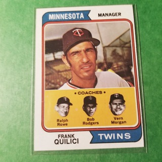 1974 TOPPS BASEBALL SET BREAK 447 FRANK QUILICI MGR. TWINS