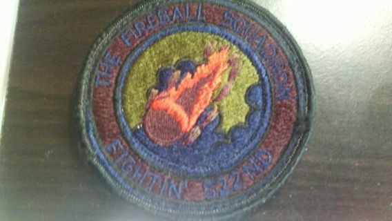 LARGE OVAL PATCH 'THE FIREBALL SQUADRON" FIGHTIN' 522ND. UNITED STATES MILITARY