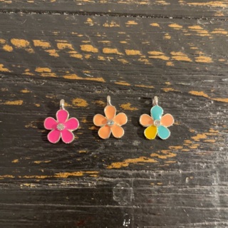 3 Bling Flowers Charms