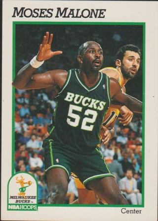 1991-92 Hoops Milwaukee Bucks Basketball Card #394 Moses Malone