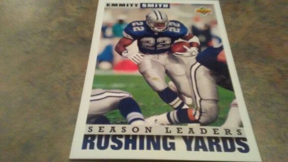 1993 U.D. SEASON LEADERS RUSHING YARDS EMMITT SMITH DALLAS COWBOYS FOOTBALL CARD# 421