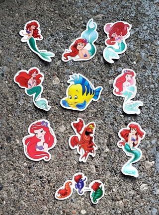 DISNEY ARIEL MERMAID LARGE WATERPROOF GLOSSY STICKERS STYLE 2 FOR LAPTOP SCRAPBOOK WATER BOTTLE  