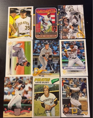 9 Pittsburgh Pirates baseball cards 