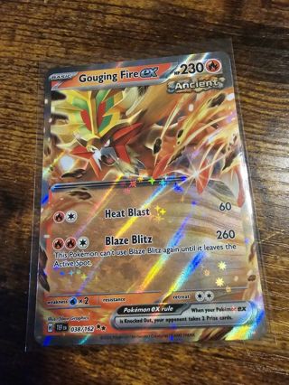 Pokemon gouging Fire EX 038/162 holo rare card