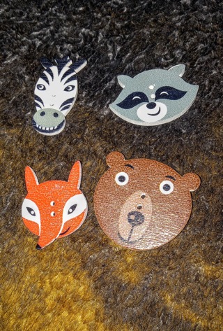 Cute Animal Wooden Buttons