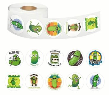 ➡️⭕(10) 1" FUNNY PICKLE STICKERS!! (SET 2 of 3)