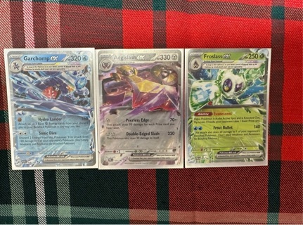 3 Pokemon GARCHOMP EX FROSLASS EX ARGISLASH EX Paradox Rift - ULTRA RARE HOLO - - MINT