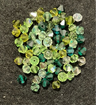 2 grams Green Swarovski Crystals