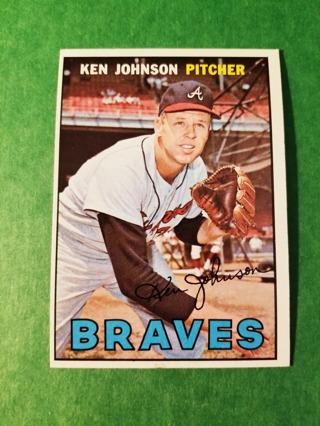 1967 - TOPPS BASEBALL - CARD NO. 101 - KEN JOHNSON - BRAVES