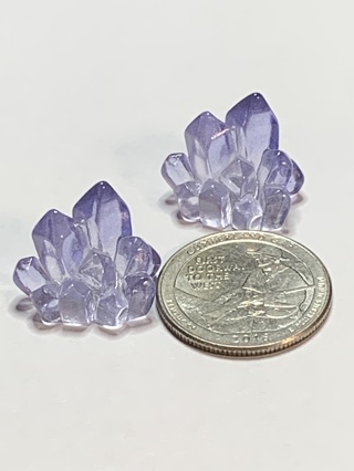 CRYSTALS~#3~PURPLE~SET OF 2 CRYSTALS~GLOW IN THE DARK~FREE SHIPPING!