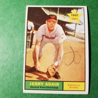 1961 - TOPPS EXMT - NRMT BASEBALL - CARD NO. 71 - JERRY ADAIR ROOKIE - ORIOLES