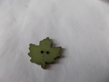 Large 1 1/2 inch Green Maple Leaf button