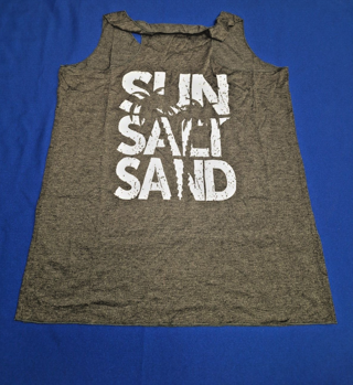 NEW! SAND SUN SALT Womens XL Tank Shirt Top Beach Summer Gray 