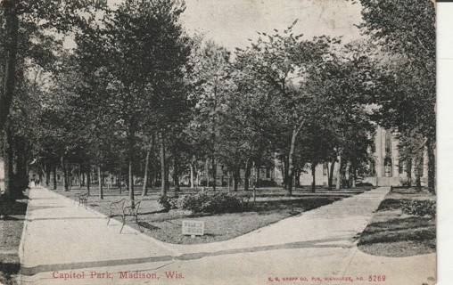 Vintage Used Postcard: y: Capitol Park, Madison, WI