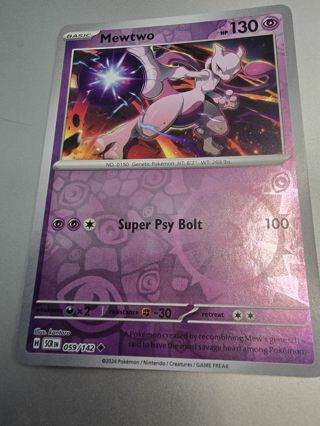 Pokemon Mewtwo reverse holo rare card 059/142