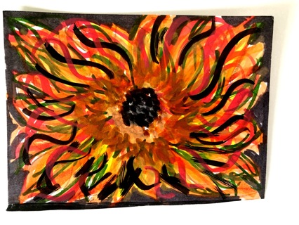 Miniature Original ACEO Art Artist DS “Blazing"