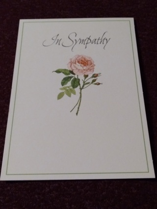 Sympathy Card - Pink Rose