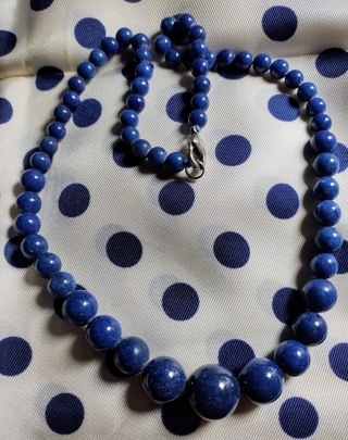 NECKLACE NATURAL BLUE SAPPHIRES  6-14 MM BALLS 17.5 INCHES LONG JUST BEAUTIFUL TAKE A LOOK WOW!