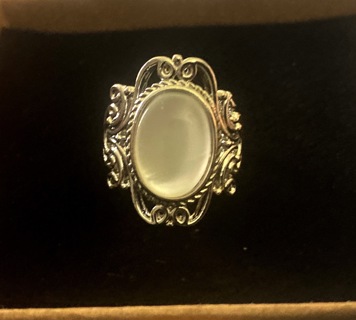 Vintage Moonstone Ring for Women size 7 (Synthetic Stone)