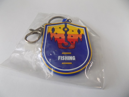 Bass Pro Shop rubber fishing keychain on metal ring # 1