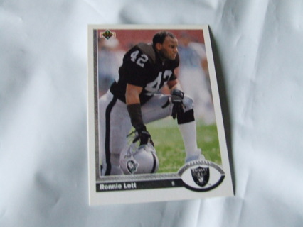 1991 Ronnie Lott Los Angeles Raiders Upper Deck Card #544 Hall of Famer 