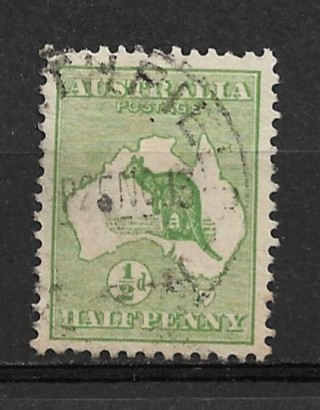 1913 Australia Sc1 ½p Kangaroo used